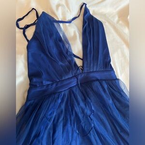 Floor Length royal blue tulle dress
